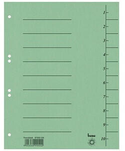 BENE Trennblätter 1-10 grün 100 Stück (97300GN)