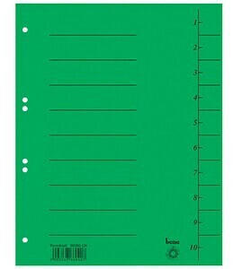 BENE Trennblätter 1-10 grün 50 Stück (98300GN)