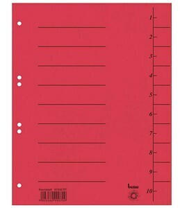 BENE Trennblätter 1-10 rot 100 Stück (97300RT)