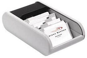 Helit Visitenkartenbox lichtgrau/schwarz für bis zu 300 Visitenkarten (H6218098)