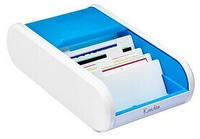 "helit Visitenkartenbox "the personal", blau/wei&szlig;"