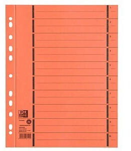 Oxford Trennblätter 1-10 orange 100 Stück (400004669)
