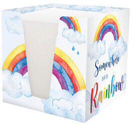 RNK Zettelbox Rainbow 9,2x9,2x9,2cm weiß inkl. ca. 900 Notizzettel weiß (46789)