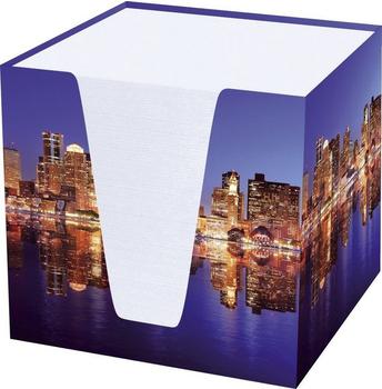 RNK Zettelbox Skyline 9,2x9,2x9,2cm weiß inkl. ca. 900 Notizzettel weiß (46546)