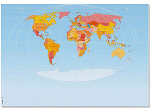 sigel Schreibtischunterlage Weltkarte ohne Kalendarium blau 30 Blatt (HO560)