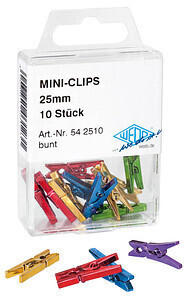 Wedo Kunststoff-Dekoklammern mehrfarbig Mini-Clips 10 10 Stück (542510)