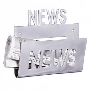 Wohnling Zeitungsständer 30x7x27cm silber Metall A4 (WL1.671) Wohnling Zeitungsständer 30x7x27cm silber Metall A4 (WL1.671)