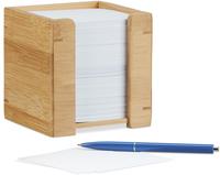 Relaxdays Zettelbox braun inkl. 900 Notizzettel
