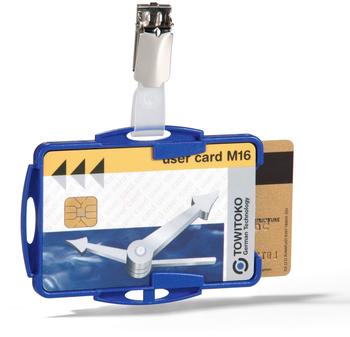 DURABLE Ausweishalter Duo mit Clip 54x85mm 25 St&uuml;ck blau (821806)
