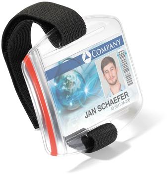 DURABLE Ausweishalter mit Armbefestigung Outdoor Secure 87x54cm schwarz 10 St&uuml;ck (841419)