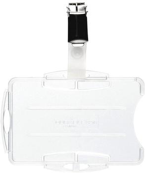 DURABLE Ausweiskartenhalter Duo mit Clip f&uuml;r 2 Ausweise 85x54cm transparent 25 St&uuml;ck (821819)