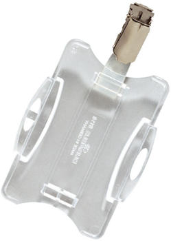 DURABLE Namensschild f&uuml;r Betriebsausweise mit Clip 54x85 transparent 25 St&uuml;ck (811819)