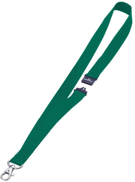 DURABLE Textilband 20mm mit Karabiner 44cm grün 10 Stück (813705)