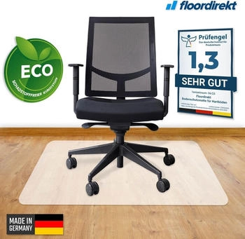Floordirekt Bodenschutzmatte für Hartböden aus Polypropylen 114 x 130 cm rechteckig semi-transparent