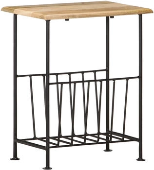 vidaXL Magazine rack 40x30x50 Solid Wood Mango Steel