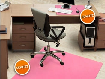 Floordirekt Bodenschutzmatte Hartboden 114 x 150 cm rosa