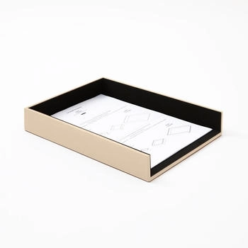 Eglooh Briefablage Büro A4 Leder 32 x 24.2 x H.5cm Beige