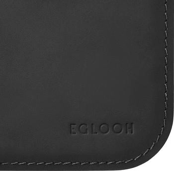 Eglooh Schreibtischunterlage Leder 50x35 cm - Runde Ecken Schwarz