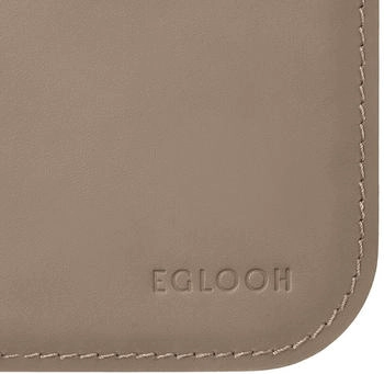 Eglooh Schreibtischunterlage Leder 80x50 cm - Runde Ecken Taubengrau