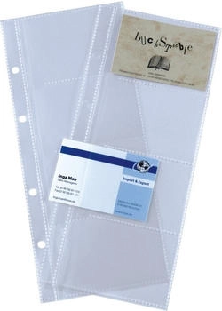 sigel Visitenkartenhüllen für Ringbücher, transparent, einreihig, für 80 Karten (VZ350)