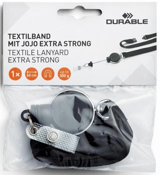 DURABLE Textilband mit Jojo Extra Strong f&uuml;r Kartenhalter 80cm schwarz (833001)