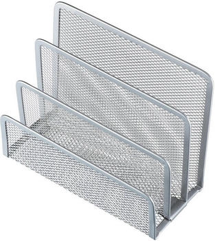 Helit Briefst&auml;nder "the mail network" Metall silber 3 F&auml;cher (H2518300)