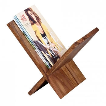 Wohnling Zeitungsständer Mumbai Sheesham braun X-Form (WL1.590)