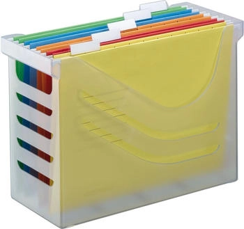 Jalema Silky Touch H&auml;ngeregistraturbox mit 5 H&auml;ngemappen A4 wei&szlig; transluzent (2658026000)
