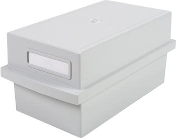 Exacompta Karteikasten DIN A7 quer mit Deckel lichtgrau (56140D)