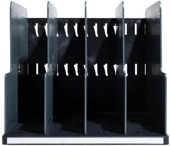 Exacompta Modulotop Organizer mit 5 Trennw&auml;nden f&uuml;r A4 Dokumente lichtgrau/mausgrau (390740D)