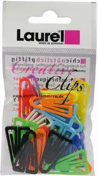 Laurel Klammern Plastikclips 25mm 100 Stück sortiert