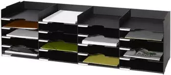 Paperflow Sortierstation 20 F&auml;cher A4+ Polystyrol schwarz (542.01)