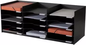 Paperflow Formularbox stapelbar 15 F&auml;cher PS schwarz (532.01)