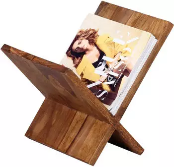 Finebuy Zeitungsständer Sheesham Massivholz X-Form, Landhaus (SuVa2548_1)