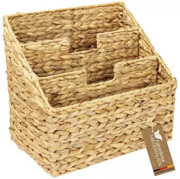 HMF Zeitungsst&auml;nder geflochten Wasserhyazinthe 3 F&auml;cher 35x24x32cm (37211)