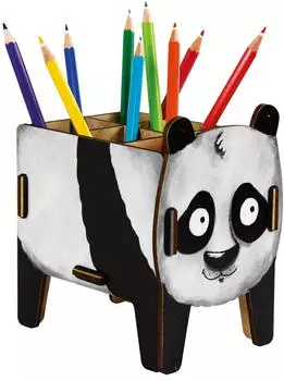 Werkhaus Stiftebox Vierbeiner Panda aus Holz (WE 7108)