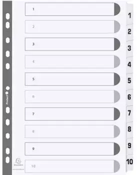 Exacompta Register 1-10, 10 Taben, A4, Wei&szlig; 160g/m&sup2; FSC, 25er-Pack (MWD1-10Z)
