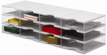 styro Quadro Tower Sortierstation A4 12 F&auml;cher 3 Etagen transparent (228-0403.82)