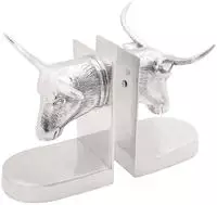 vidaXL Buchst&uuml;tzen 2 pcs Silber 21,5 x 15,5 x 20 cm Aluminium
