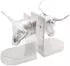 vidaXL Buchstützen Stier Silber Aluminium 21,5x15,5x20cm, 2 Stk.