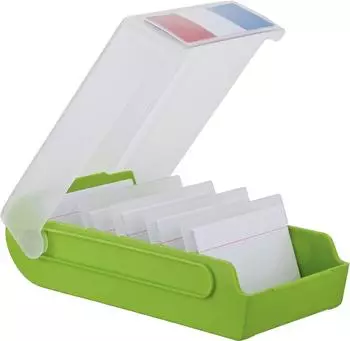 Helit BeeBox Lernkartei A7 quer, bis 600 Karten, limettengr&uuml;n transluzent (H6901159)