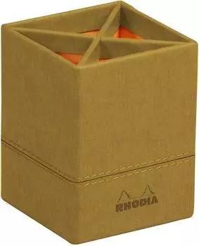Rhodia Rhodiarama Stifteköcher Kunstleder Gold 8x8x11cm (194522C)
