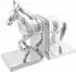 vidaXL Buchstützen Pferd Silber Aluminium 11x14x25cm, 2 Stk. (42000127)