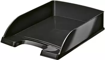 Leitz WOW Plus Ablagekorb DIN A4, Schwarz, 5er-Pack (52263095)