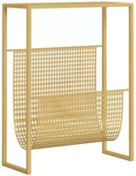 vidaXL Zeitschriftenst&auml;nder golden, Stahl, 35x15x45cm (331669)