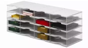 styro styropost Quadro Tower Postverteilstation 16 F&auml;cher grau/transparent (228-0404.82)