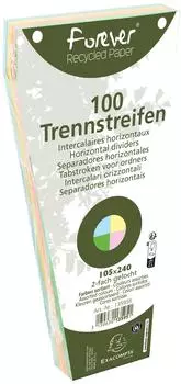 Exacompta Forever Trennstreifen trapezf&ouml;rmig gelocht 180g/m&sup2; 105x240mm sortiert (13595E)