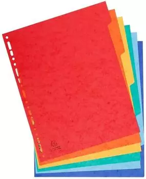 Exacompta Trennbl&auml;tter A4 Maxi 225g/m&sup2; 6-teilig farbig sortiert 50er-Pack (2406E)
