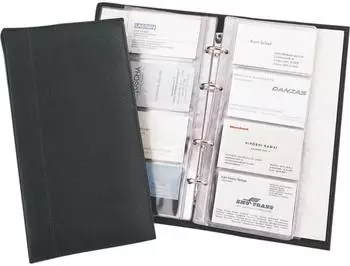 Alassio Alassio Visitenkarten-Ringbuch FineTouch Lederimitat, A-Z Register, 120 Karten, schwarz (41008)