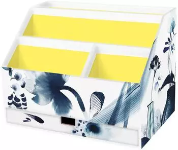 Clairefontaine Inkebana Briefablage mit Schublade, Karton, florales Motiv, 24x16x18cm (115938C)